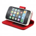 Wholesale iPhone 4S / 4 Simple Flip Leather Wallet Case (Red)